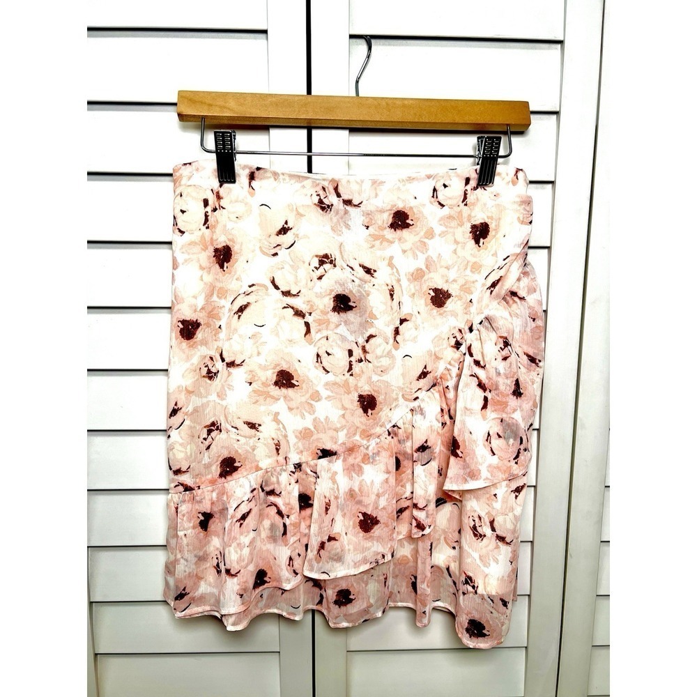 Express Floral Tiered Ruffle Chiffon Mini Skirt Women's Size 6 NWT